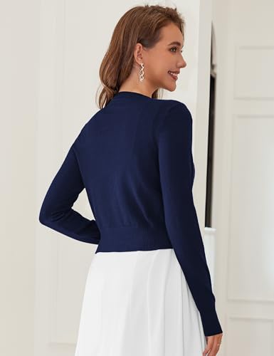 LETDIOSTO Cropped Cardigan Bolero Shrug for Women, Button Down Long Sleeve Knit Sweater for Dresses,for Jeans, S to XL|B0F8HR1R5D